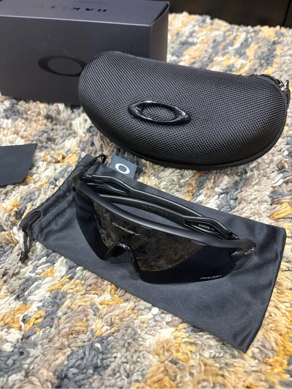 Oakley Black Sunglasses Kit with Hard Case and Pouch